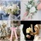4 Rolls Pink & Cream Chiffon Ribbon for Gift Wrapping, 1.5 Inch × 8 Yards Pink Ribbon Valentines Ribbon for Wedding Party Valentine's Day Decorations, Flower Bouquet Wrapping, Pink Bows Making